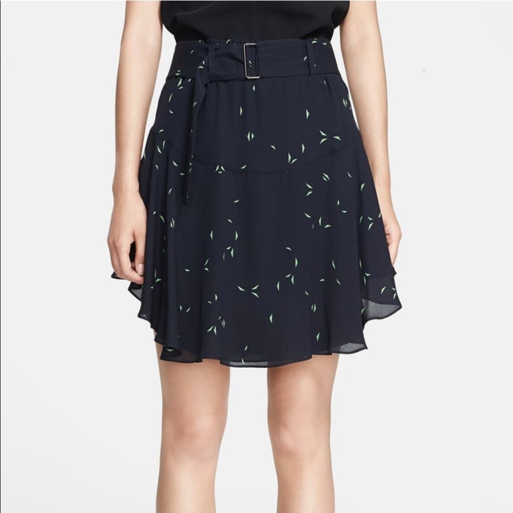 A.L.C flutter paper planes print silk skirt